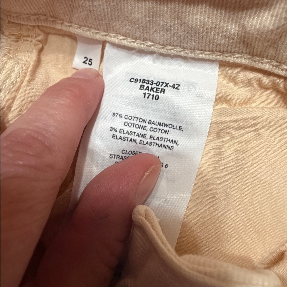 CLOSED Baker Cream Jeans Womens Size 25 Designer Premium Denim Peachy Beige - Picture 6 of 6